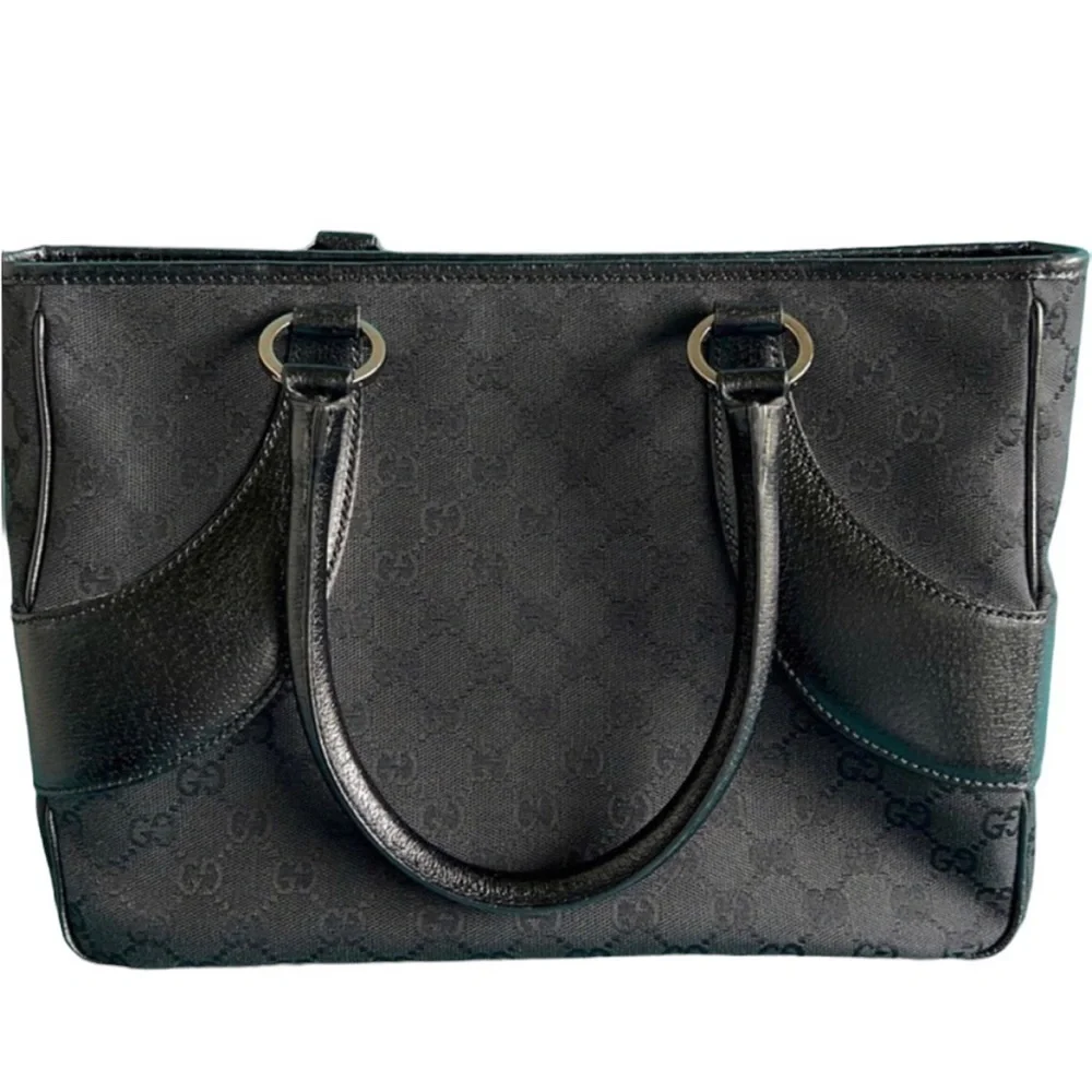 Gucci Satchel Shoulder Bag Black Limited Edition Rare Like New GG Vintage - Picture 9 of 16